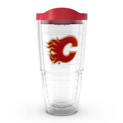 Front. Tervis - Calgary Flames 24oz. Emblem Classic Tumbler - Multicolor.