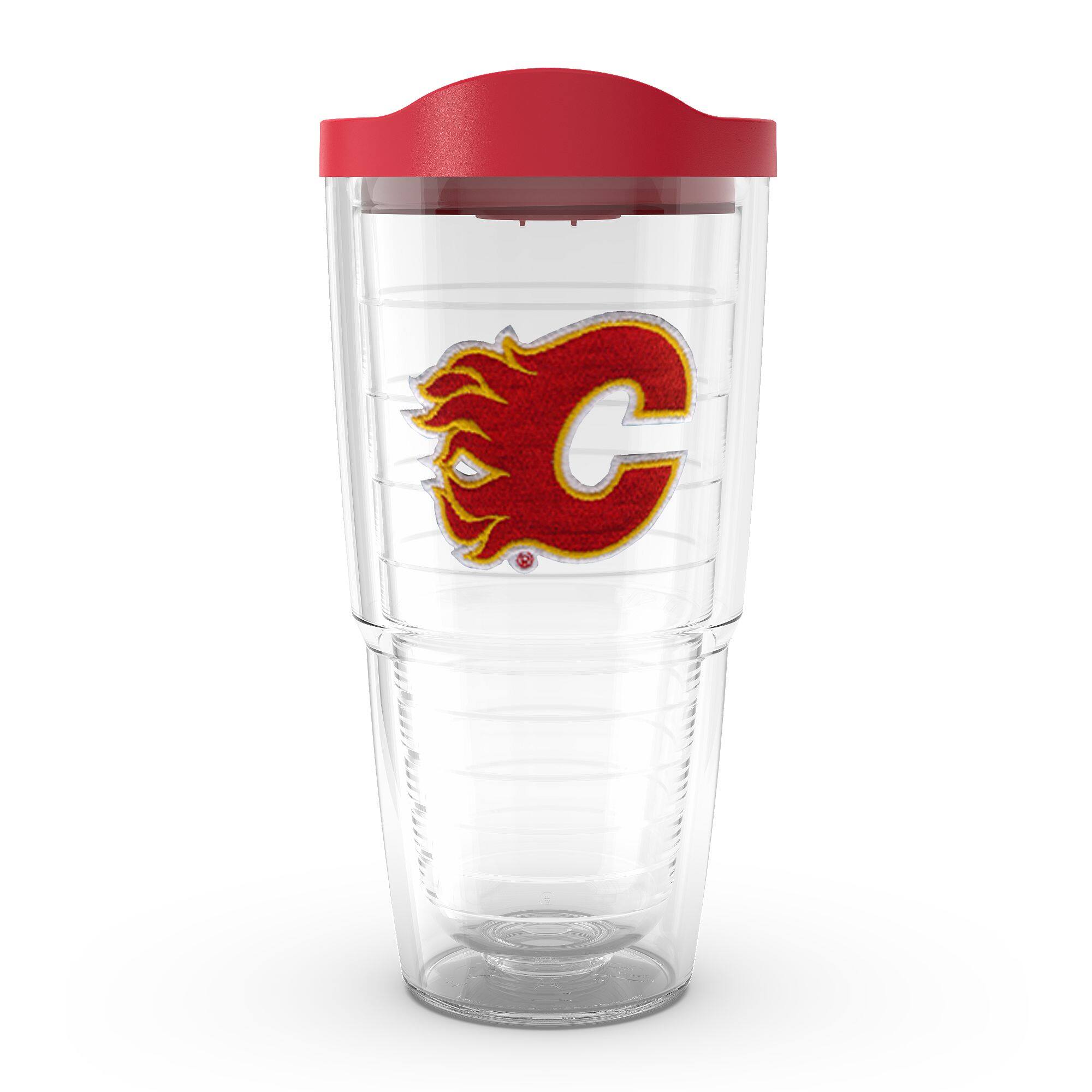 Front. Tervis - Calgary Flames 24oz. Emblem Classic Tumbler - Multicolor.