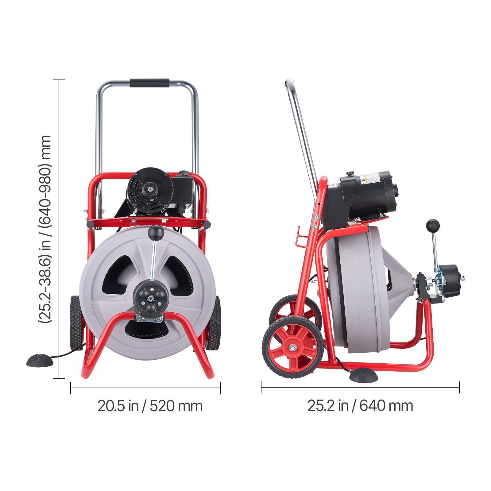 mm (640-980) / in (25.2-38.6)  
20.5 in / 520 mm  
25.2 in / 640 mm