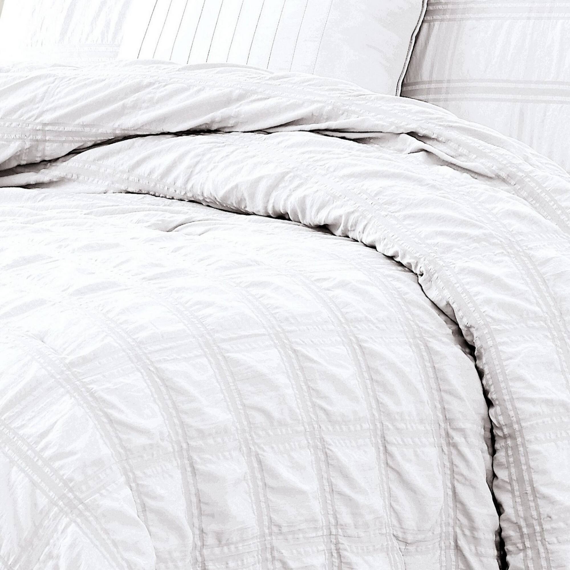 Alt View 2. RT Designers Collection - Ramallah Eliza Seersucker Comforter Set - 4-Piece - Queen 86x86", White - white.