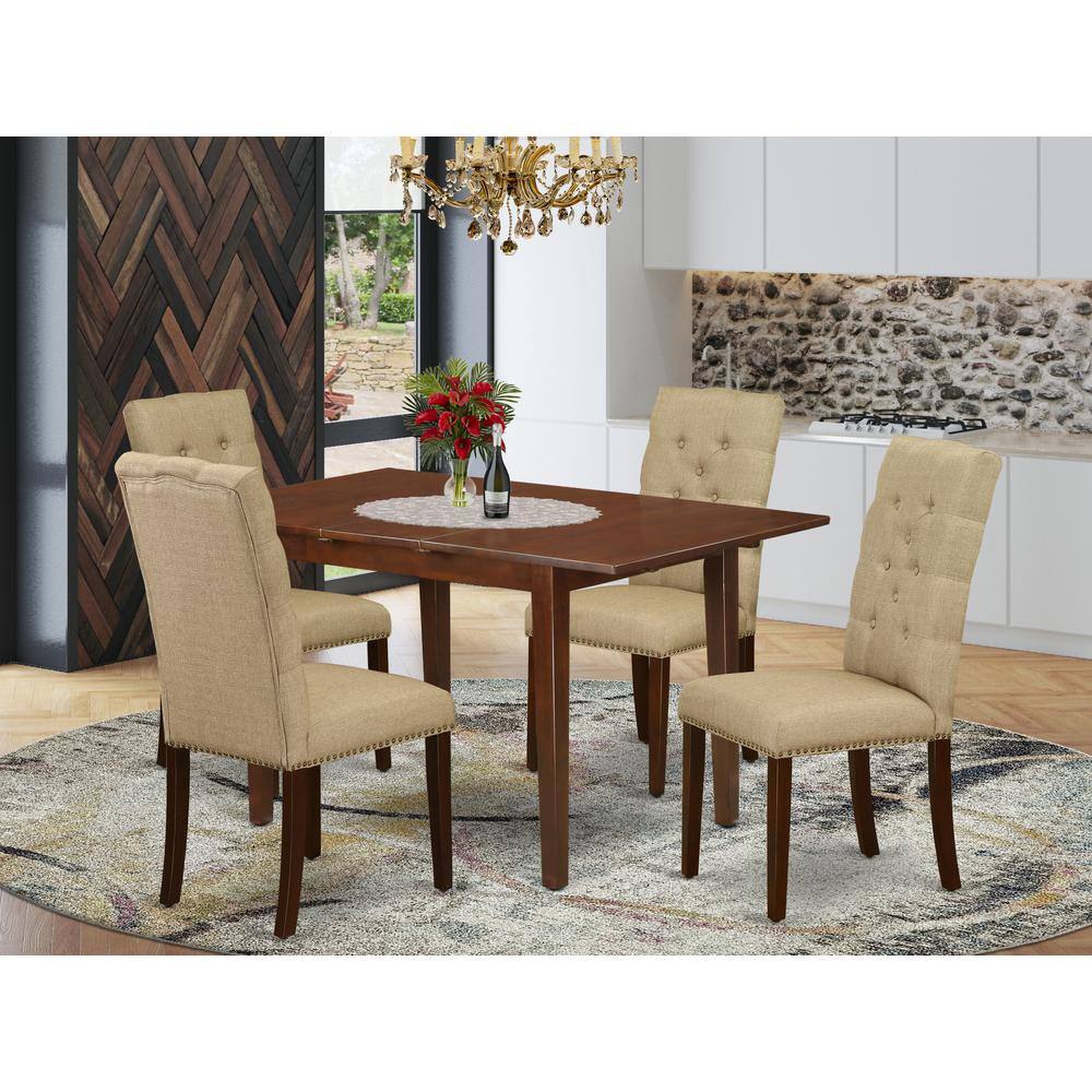 Left. East West Furniture - Dining Room Set Mahogany - Brown.