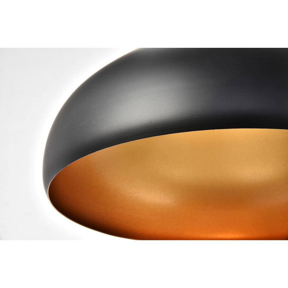 Alt View 2. Living District - Circa Collection Pendant D12.5in H10in Lt:1 Black Finish - Black.