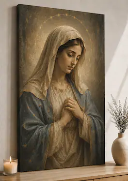 Blue Robe Charactor FC Design Large Gentle Madonna Blue Robe Wall Art Canvas Print 24x36 ...