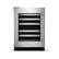Front. KitchenAid - 46-Bottle Wine Cellar - Black Cabinet/Stainless Doors.