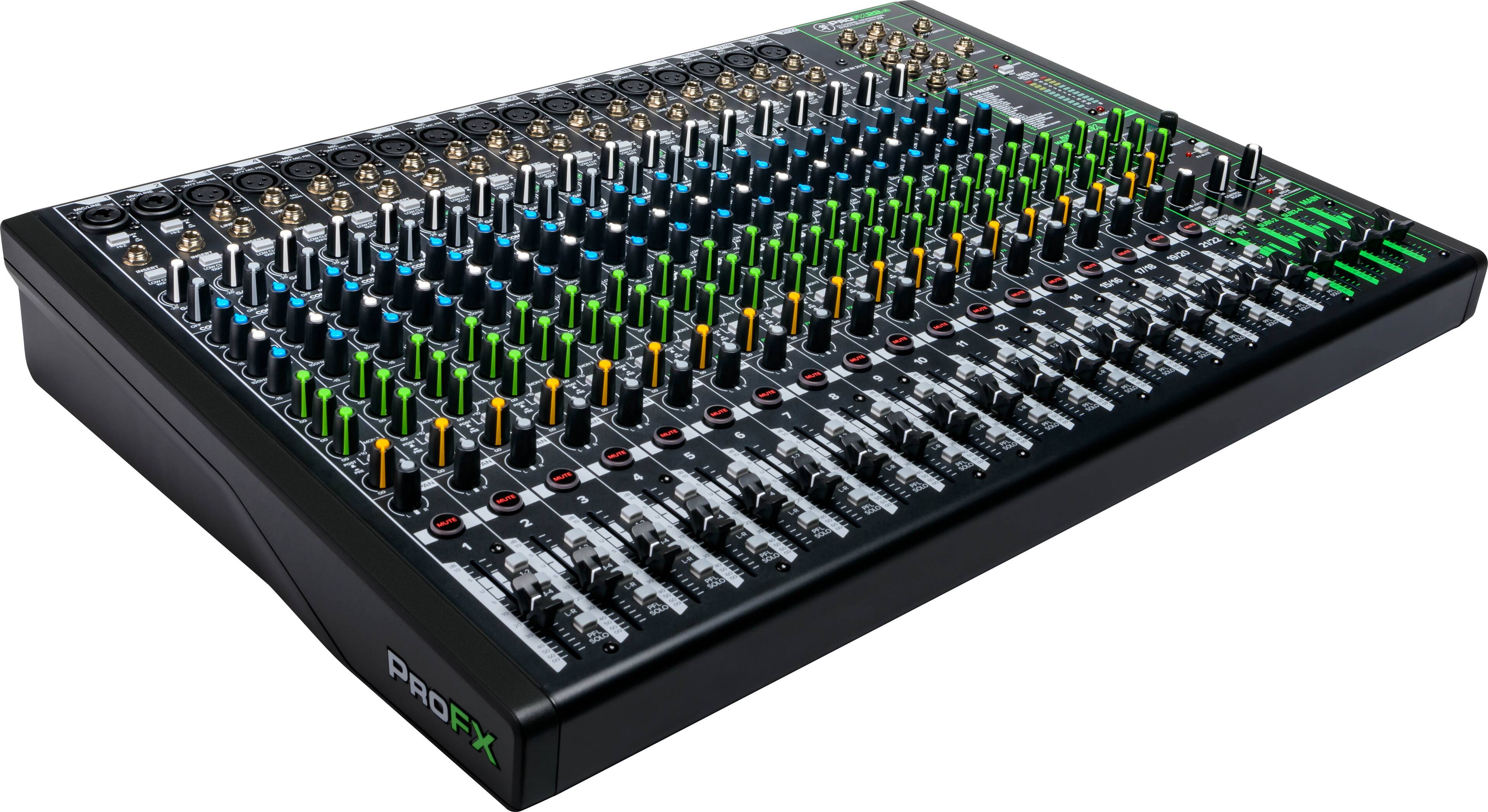 Left. Mackie - ProFX22v3  Professional Effects Mixer with USB - Black.