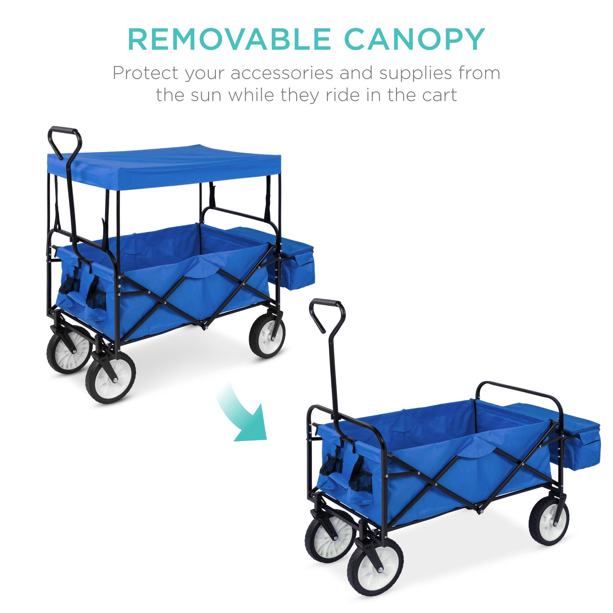 REMOVABLE CANOPY  
Protect your accessories and supplies from the sun while they ride in the cart