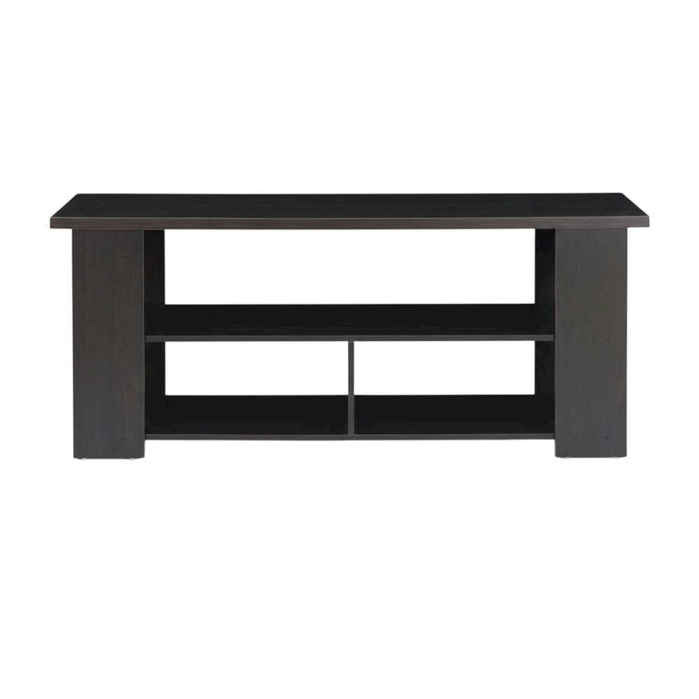 Alt View 3. FurniFact - Espresso TV Stand for Up to 50-Inch with Composite Wood Finish - Brown Black.