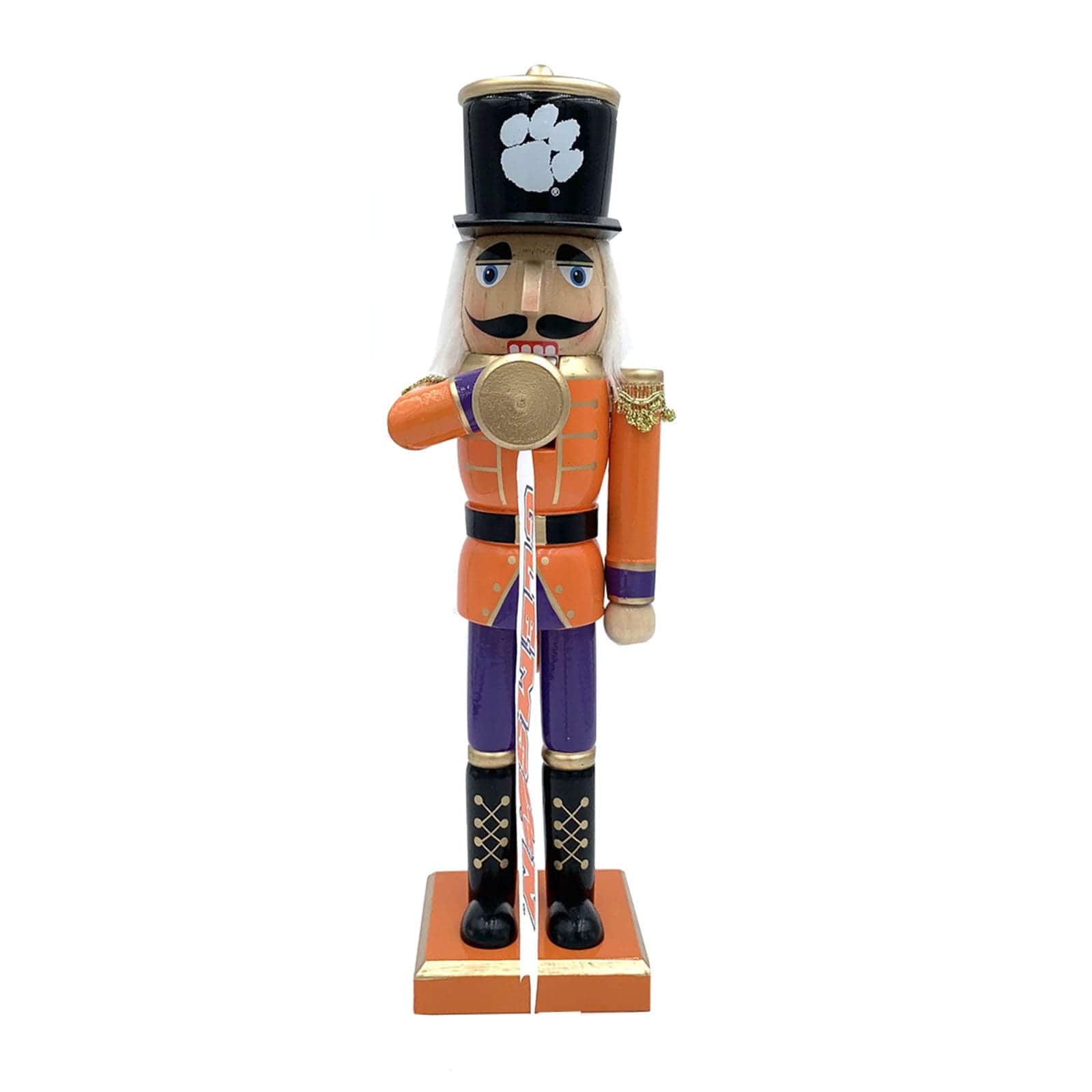 Santa's Workshop - Clemson Tigers 14" Bugler Nutcracker - Orange