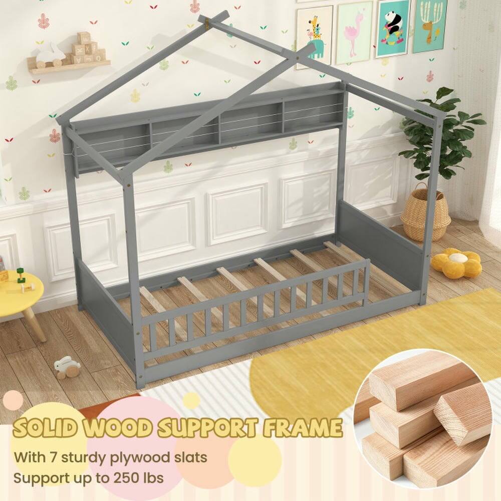 SOLID WOOD SUPPORT FRAME  
With 7 sturdy plywood slats  
Support up to 250 lbs