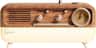 Fuse Audio - DRM Alarm Clock, Sleep and Sound Machine White Noise, Bluetooth Speaker, Analog Clock & Dimmable Light - Brown and White
