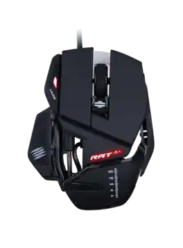 Mad Catz - R.A.T. 4+ Optical Gaming Mouse HIGH-QUALITY 7200 DPI SENSOR - Wired - Wired - Black
