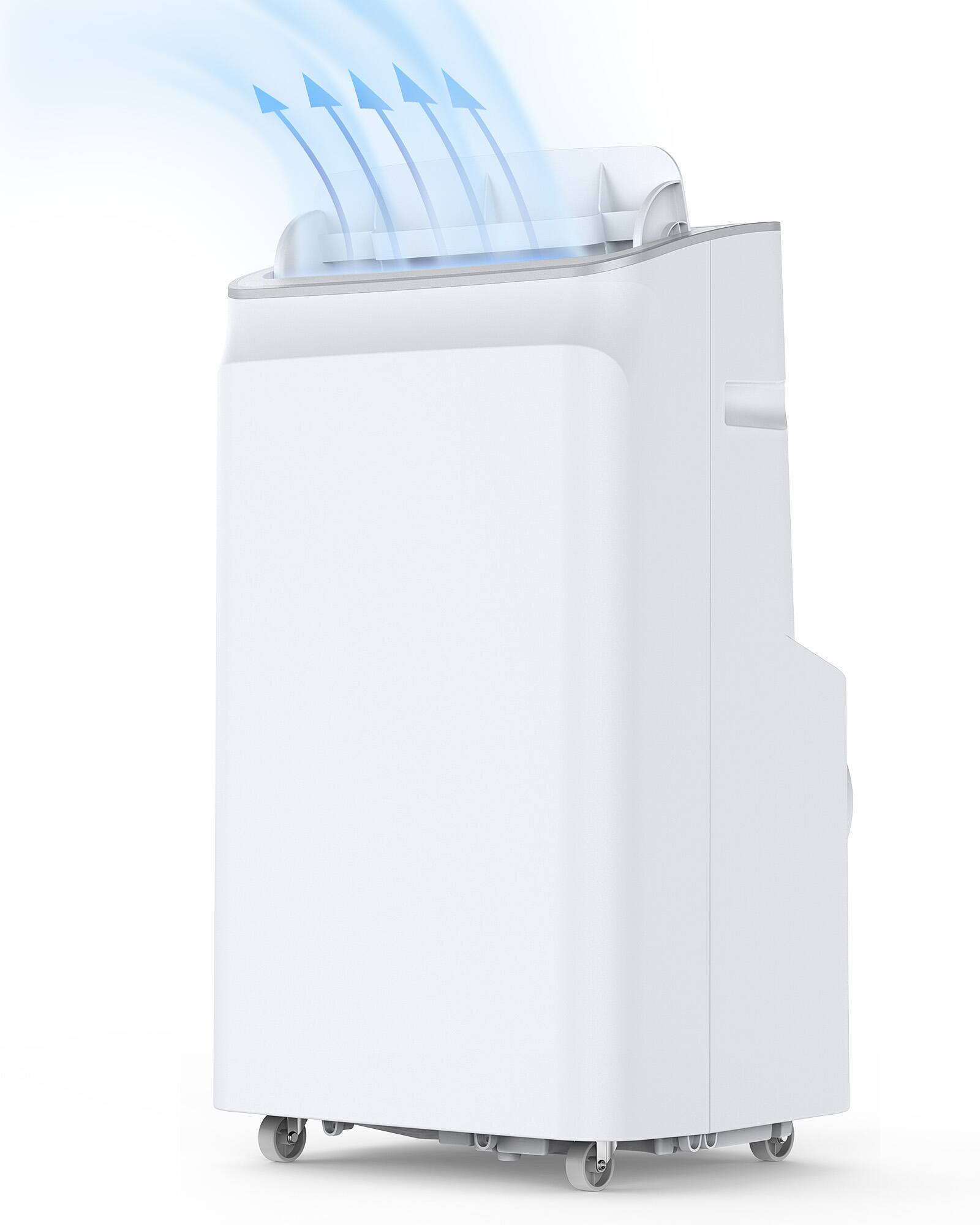 Angle. TROPOW - Portable AC Unit 12000 BTU,  Remote Control, Ideal for Cooling Bedrooms and Indoor Spaces up to 500 Sq.Ft - white.