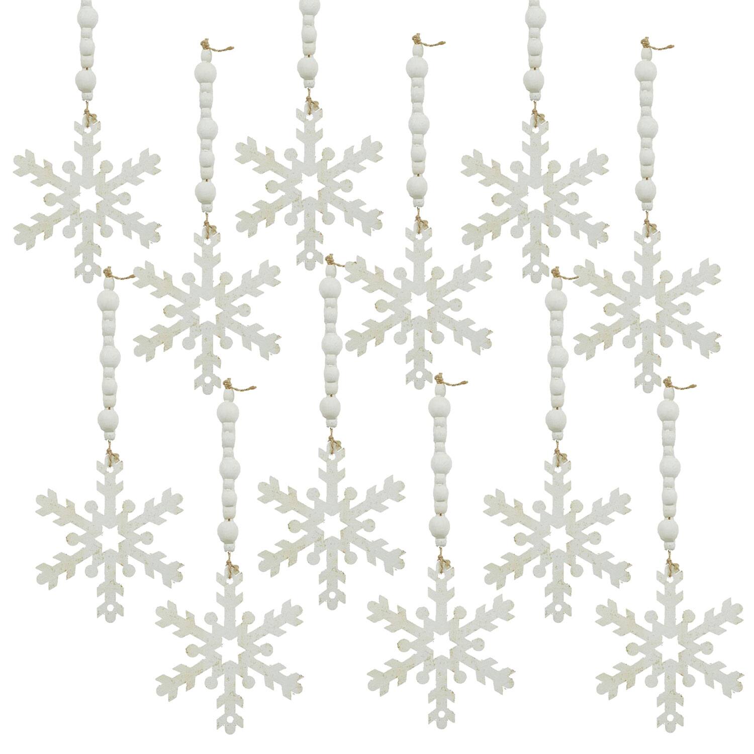 Front. Dexmalle - Dexmalle-Christmas Tree Decor Hanging Snowflake Ornament,Set of 12-White - White.