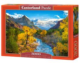 Castorland - 3000 Piece Jigsaw Puzzles, Autumn in Zion National Park, Nature and Landscape, USA, C-300624-2 - Red