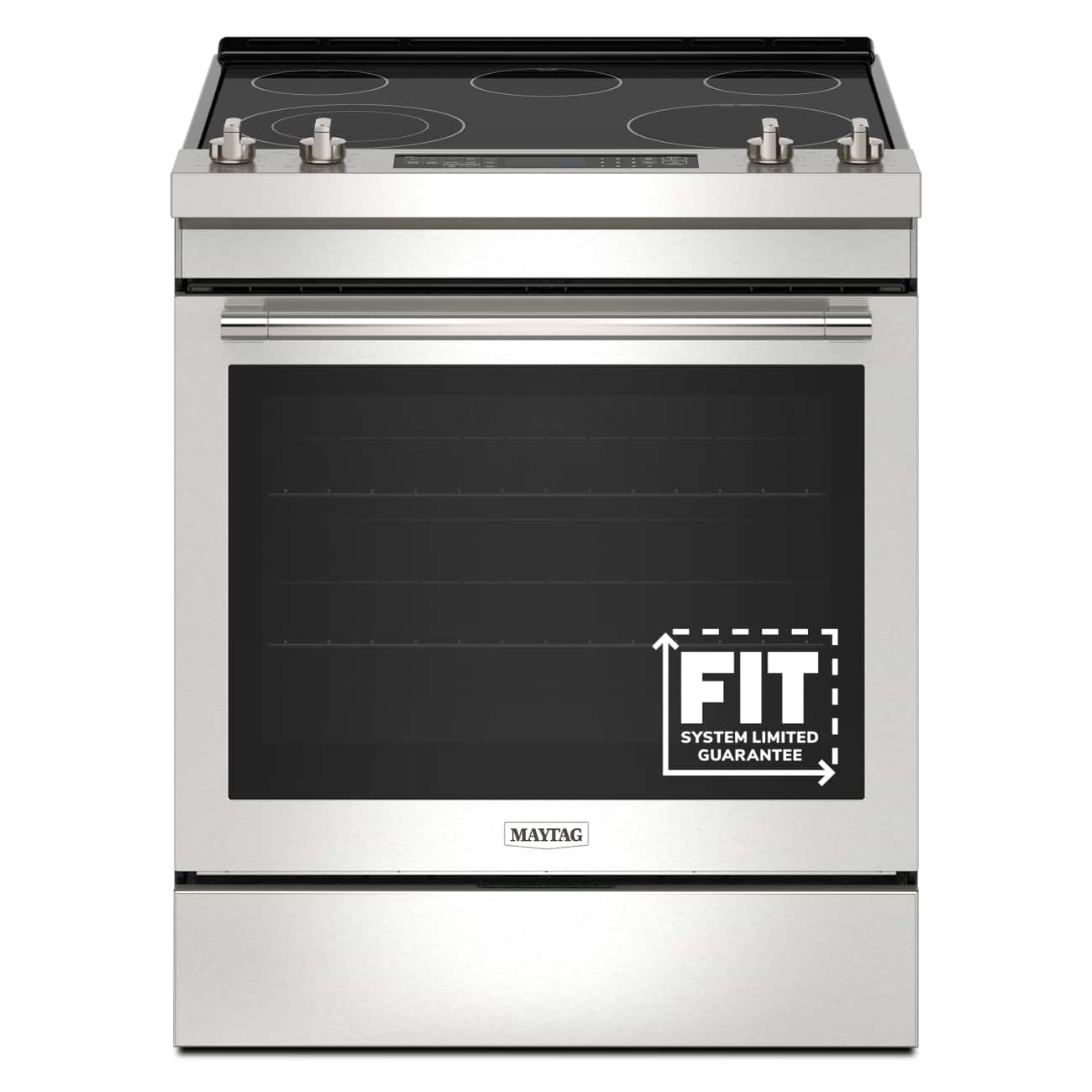 Maytag - 30 in. Wide 5 element 6.4 cu. ft. Slide-In Electric Range with Air Fry - Stainless Steel