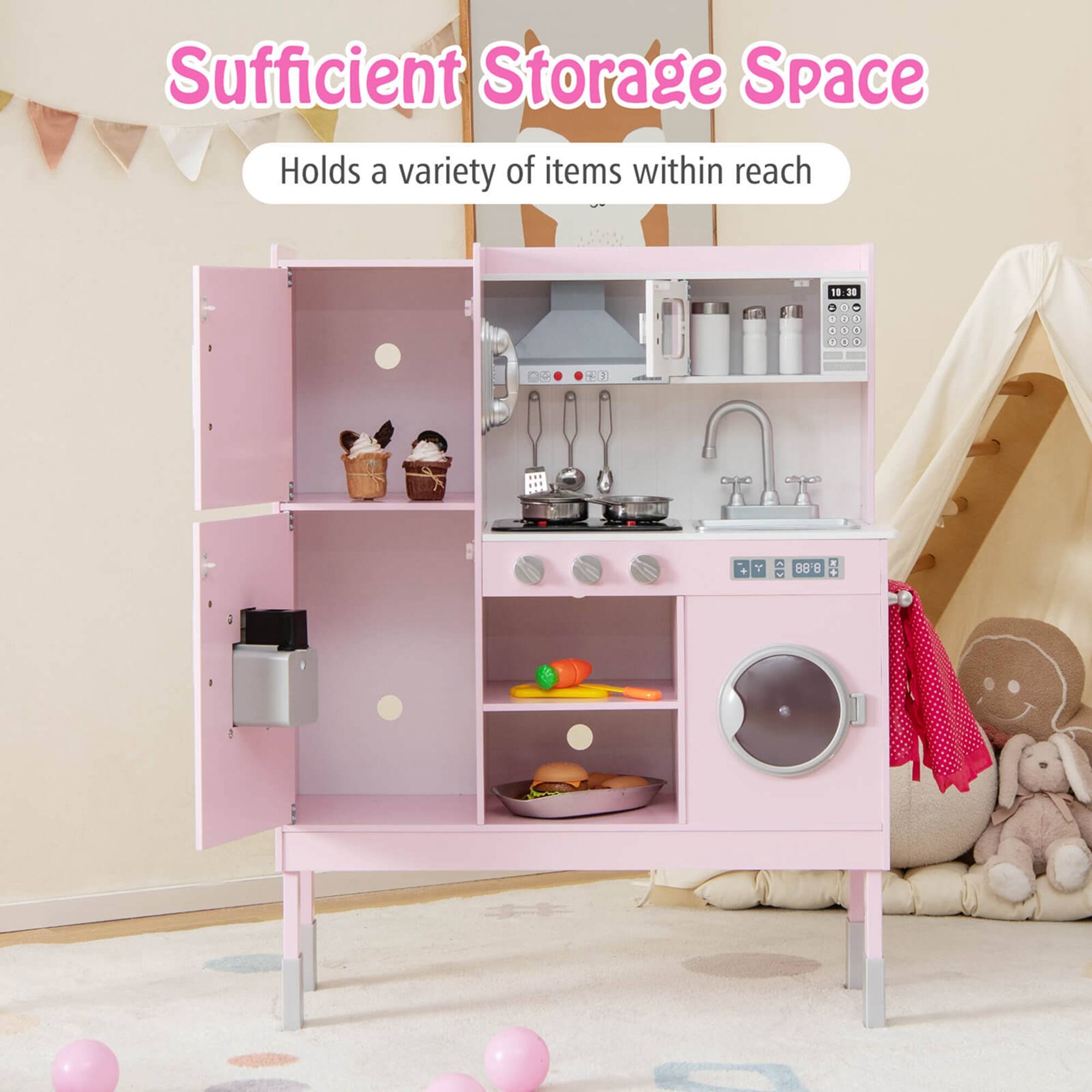 Sufficient Storage Space  
Holds a variety of items within reach