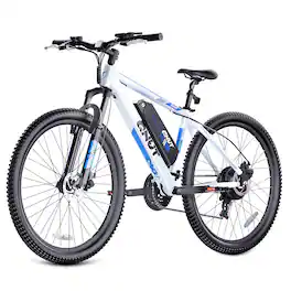 QNUT - VICTOR 3.0 26" Electric Bike for Adults, 350W Motor, Commuting E-Bike with Steel Frame & Mechanical Disc Brakes - White