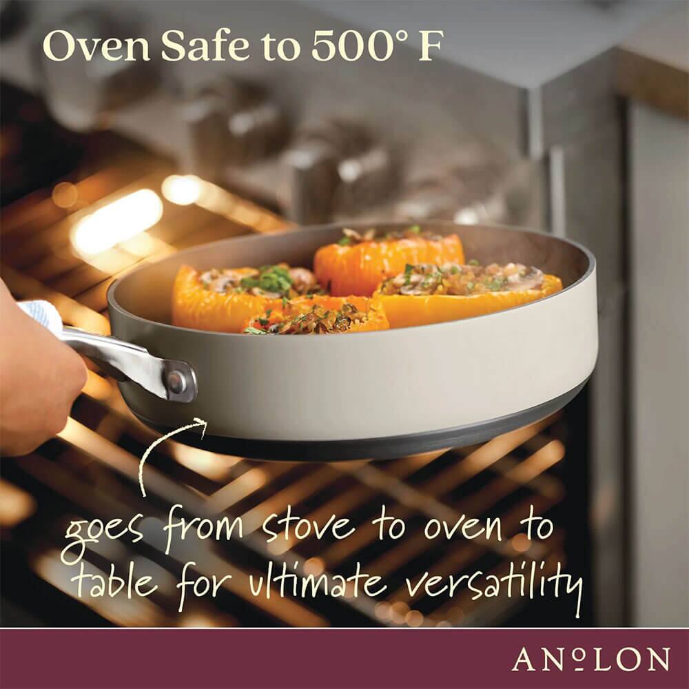 Oven Safe to 500° F

goes from stove to oven to table for ultimate versatility

ANOLON