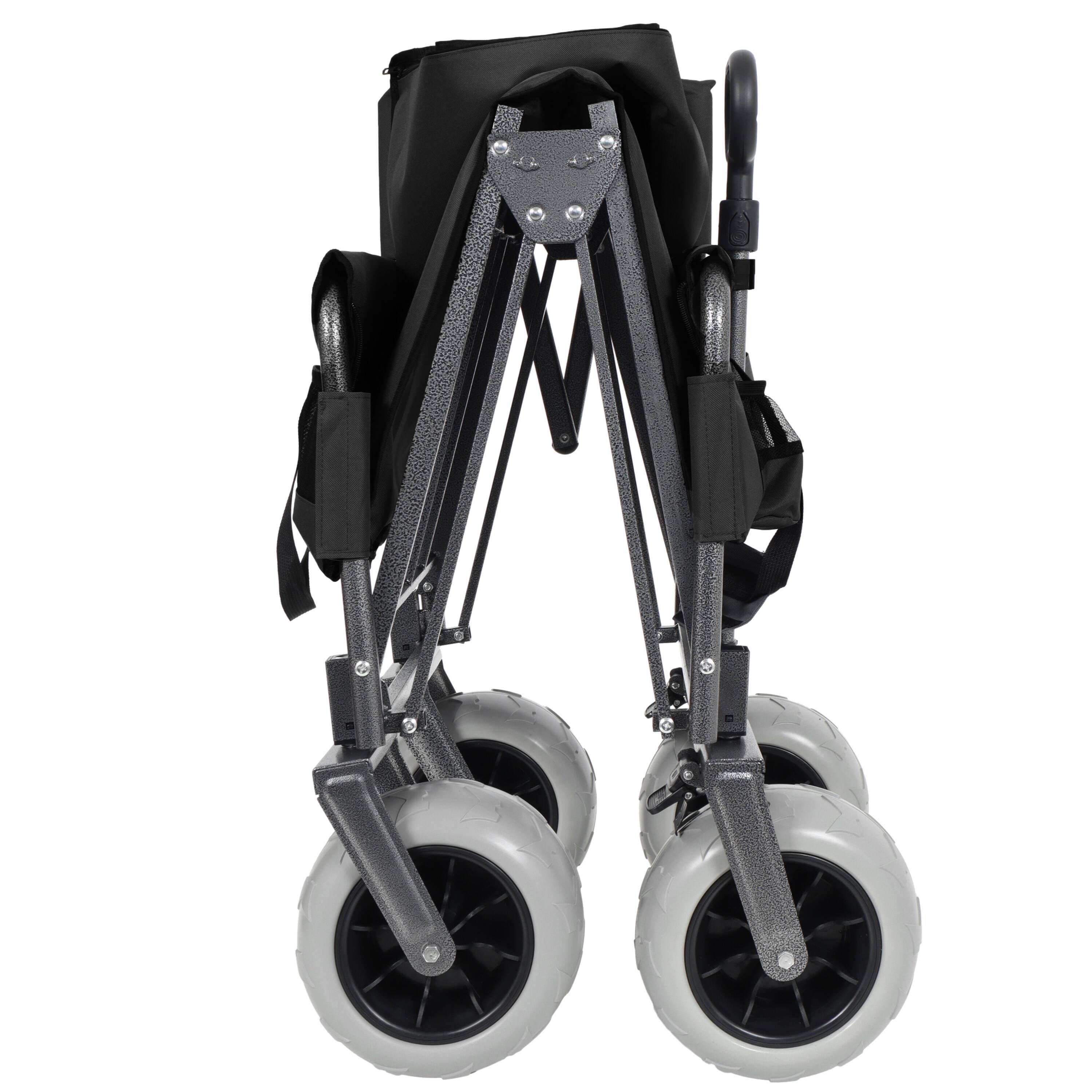 Alt View 2. Mondawe - 3-in-1 500lbs Convertible Folding Wagon Utility Carts - Bench Seat w/ 180L Capacity, All-Terrain Wheels - Black.