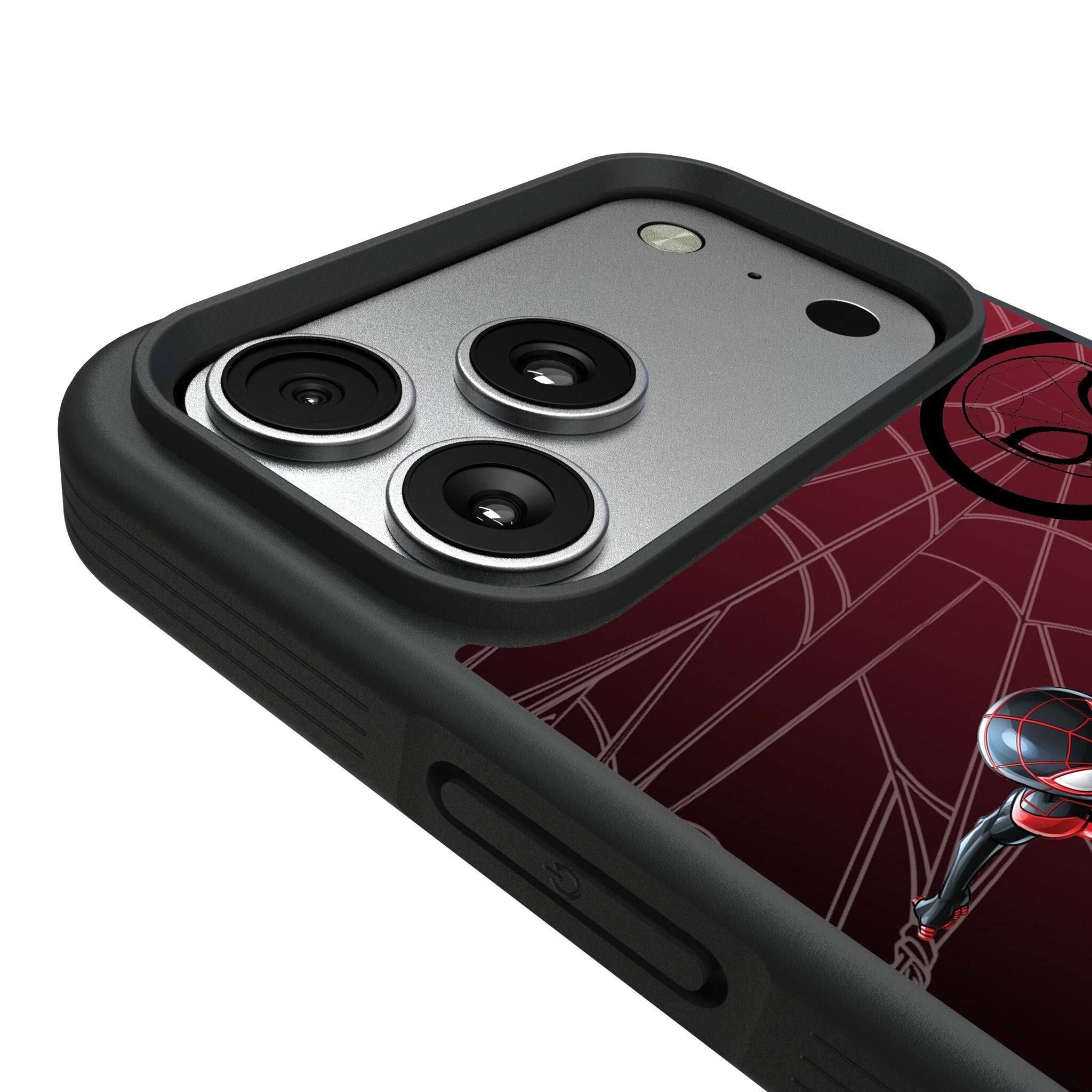 Left. Keyscaper - Marvel MechLine Bump Phone Case - Apple iPhone 17 Pro Max - Miles Morales.