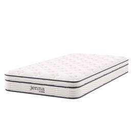 Jenna 8" Innerspring and Foam Twin Mattress by Modway - White