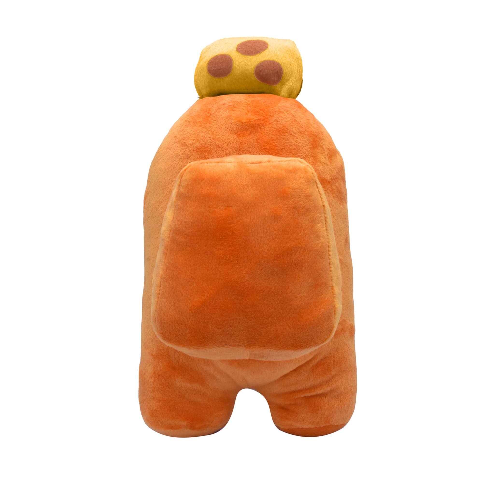 Alt View 1. Just Toys LLC - Among Us 7 Inch Plush | Orange Crewmate w/ Cheese Hat - Orange.