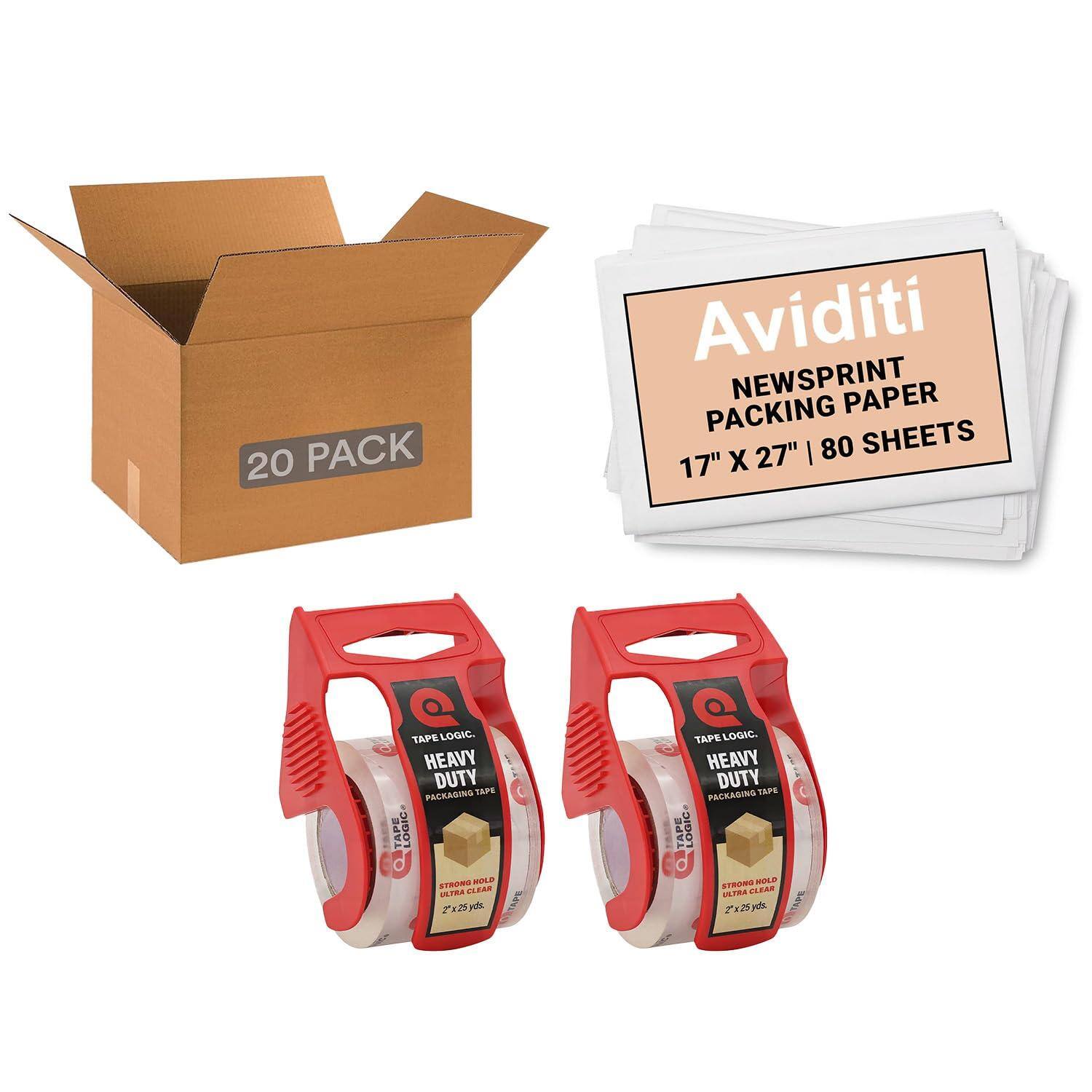 Medium 20-Pack w/2 Tape Dispensers & Newsprint