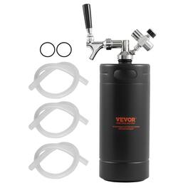 VEVOR - Beer Growler Tap System, 128Oz 4L Mini Keg, 304 Stainless Steel Pressurized Beer Growler - Black