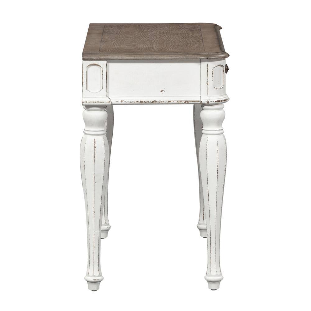 Left. Liberty Furniture Industries - Magnolia Manor Accent Vanity Desk/Night Stand in Antique White - White.