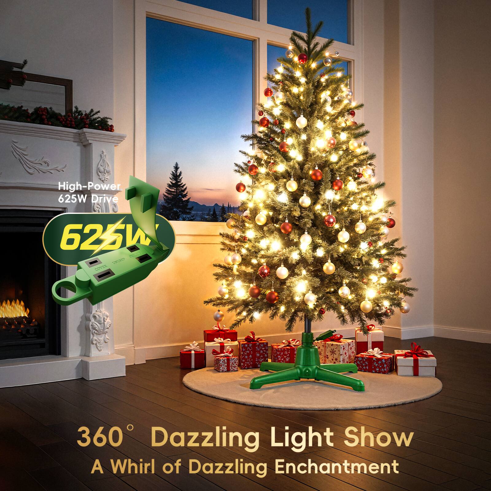 High-Power 625W Drive  
625W UNIVED COVER  
360° Dazzling Light Show  
A Whirl of Dazzling Enchantment