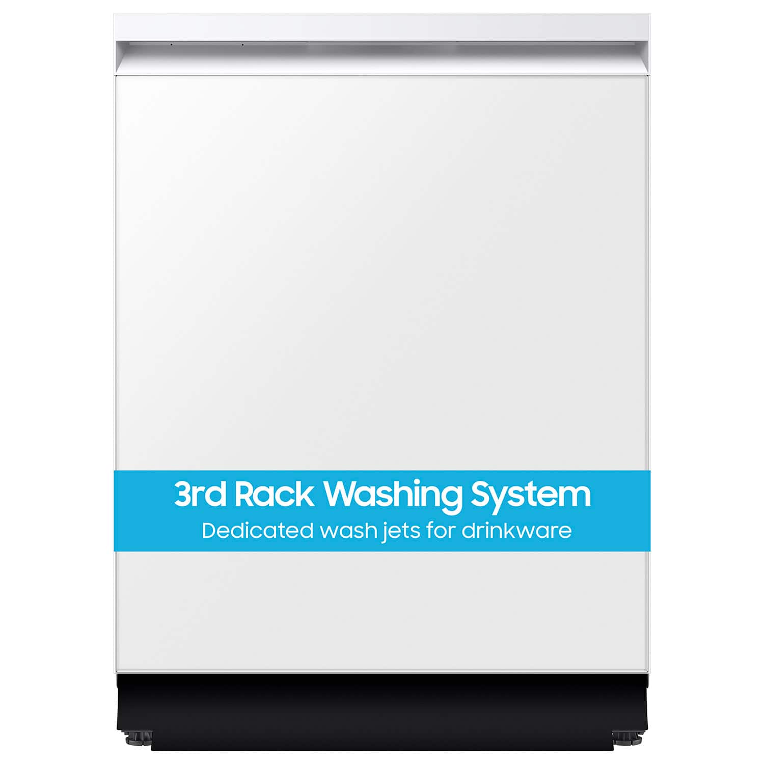 The text on the image reads "3rd Rack Washing System Dedicated wash jets for drinkware."