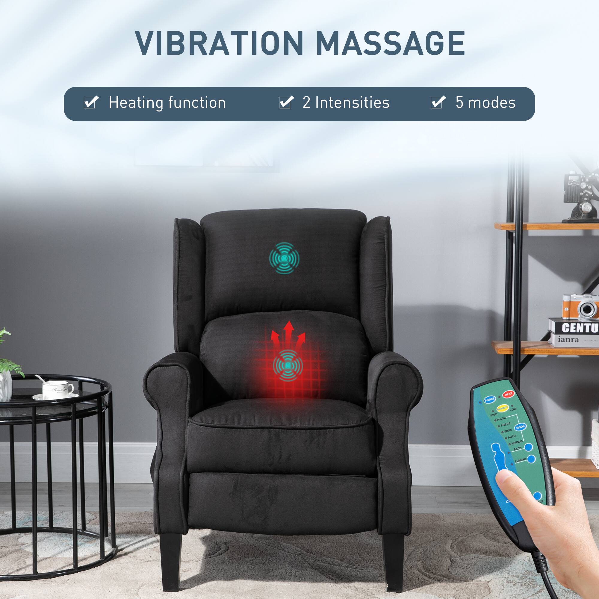 VIBRATION MASSAGE

- Heating function
- 2 Intensities
- 5 modes