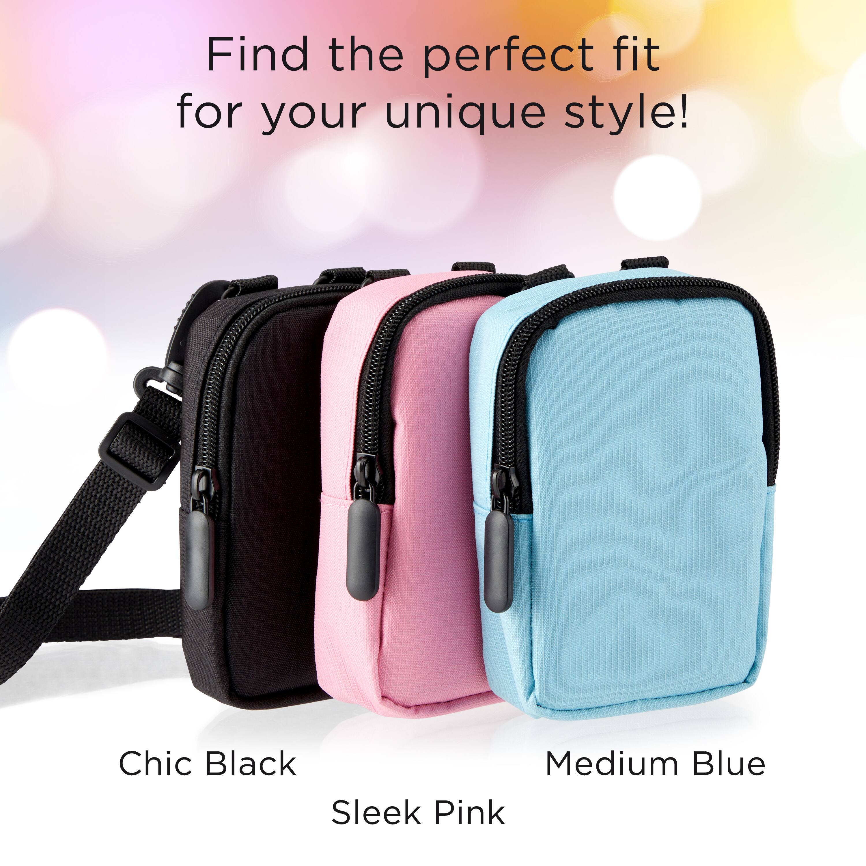 Find the perfect fit for your unique style!

Chic Black  
Sleek Pink  
Medium Blue