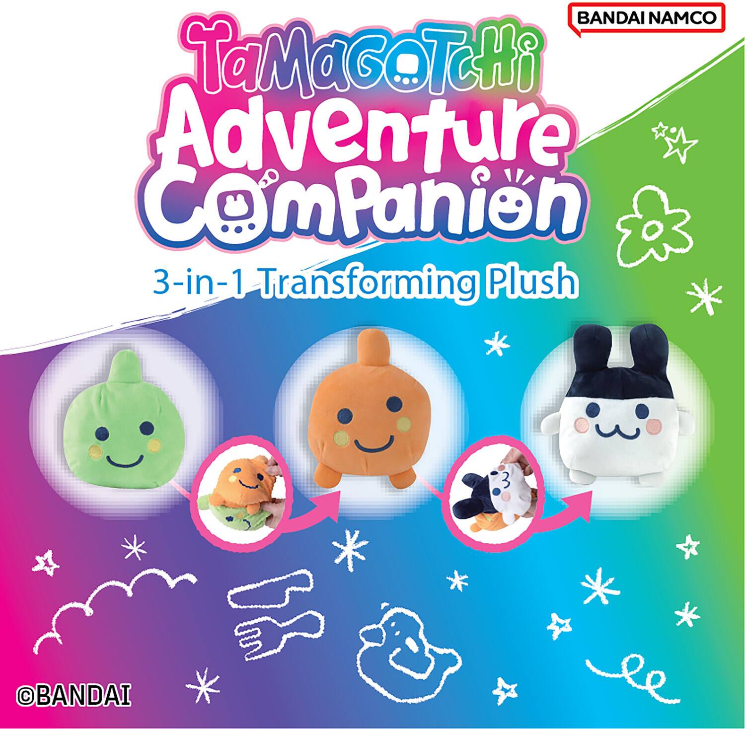 BANDAI NAMCO Tamagotchi Adventure Companion 3-in-1 Transforming Plush