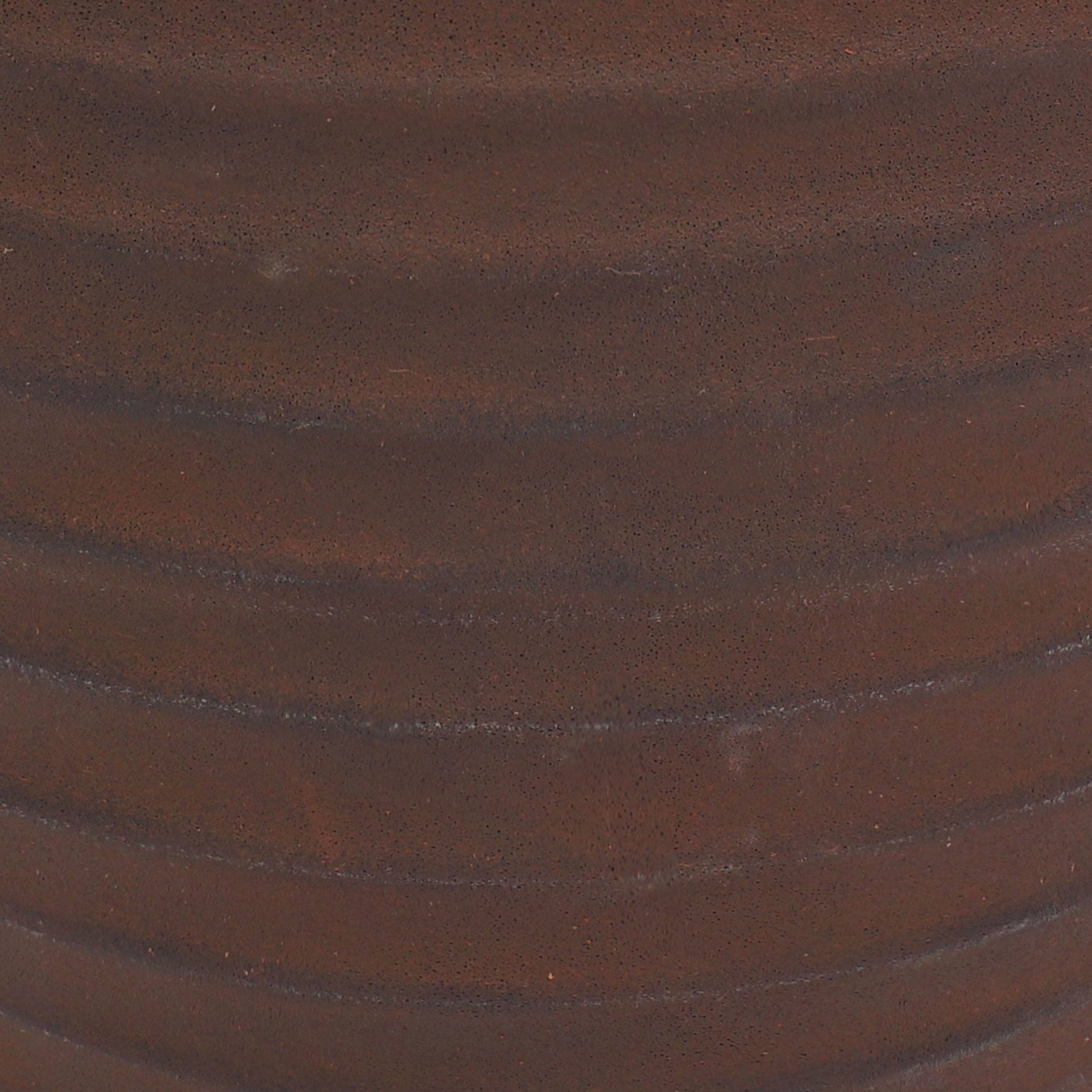 Alt View 4. Sunnydaze - 16 in Ribbed Polyresin Outdoor Planter - Set of 2 - Rust.