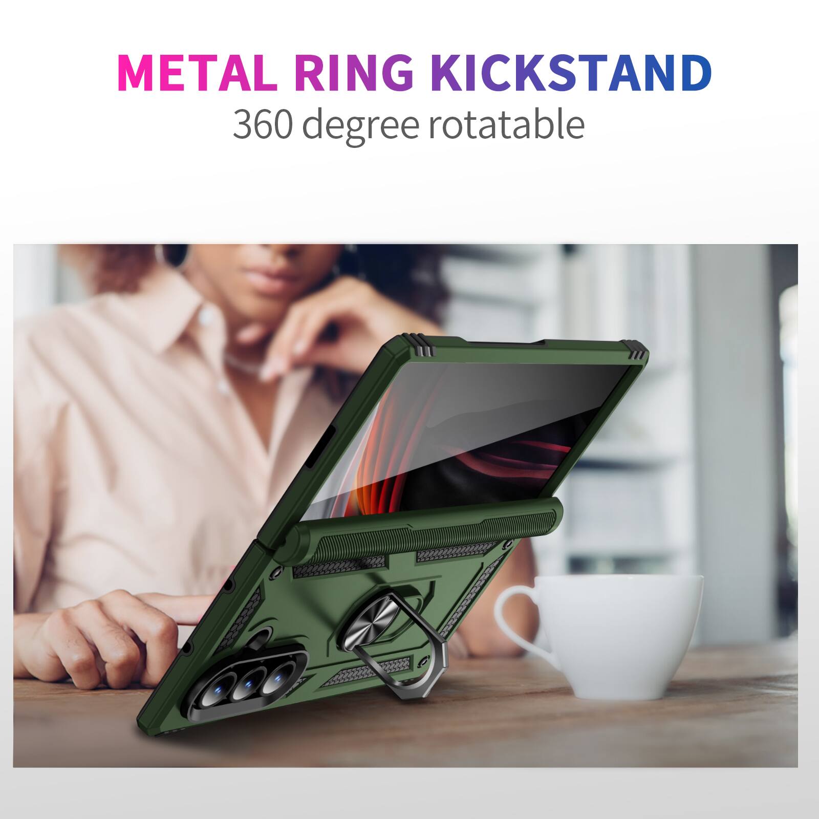 METAL RING KICKSTAND  
360 degree rotatable