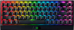 Razer - BlackWidow V3 Hyperspeed Phantom Edition 65% Mini Wireless Mechanical Gaming Keyboard with Chroma RGB Backlighting - Black - Front_Zoom