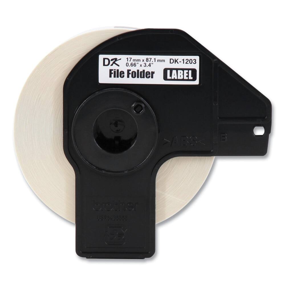 17 mm x 87.1 mm  
0.66" x 3.4"  
DK-1203  
File Folder LABEL  
ABS  
Brother U8P5435658