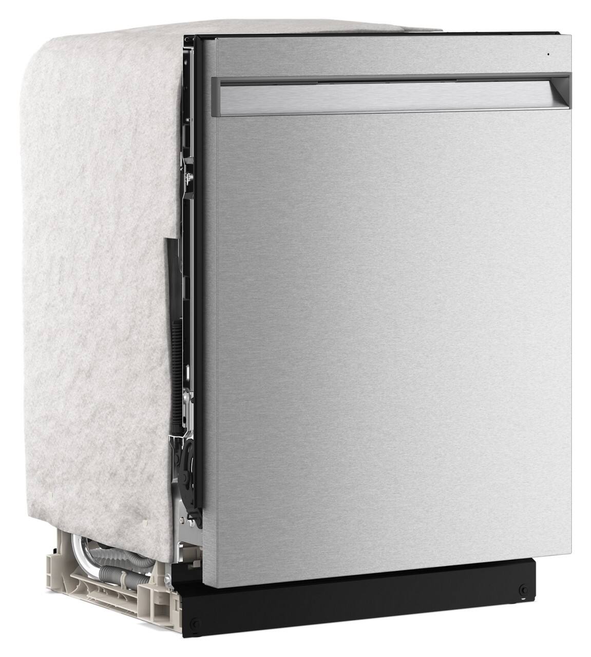 Angle. KitchenAid - 24" Top Control Built-In Stainless Steel Tub Dishwasher with Third Rack, ProDry System and 44 dBA - Stainless Steel.