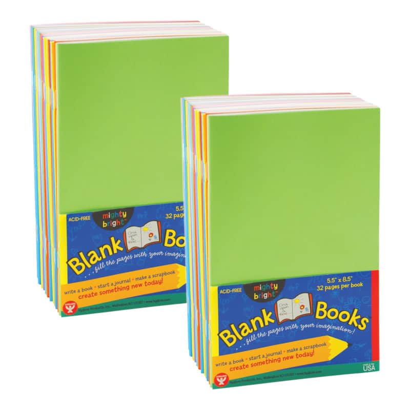 Hygloss - Blank Paperback Books, 5.5" x 8.5", Assorted Colors, 10 Per Pack, 2 Packs