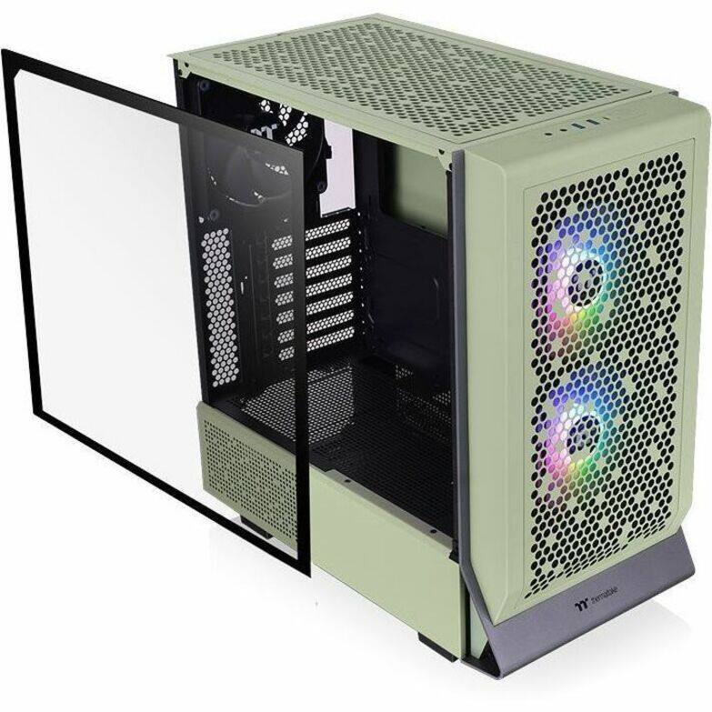 Alt View 7. Thermaltake - Thermaltake Ceres 300 Series Ceres 300 TG ARGB Matcha Green SPCC E-ATX Mid Tower Case - Matcha Green.