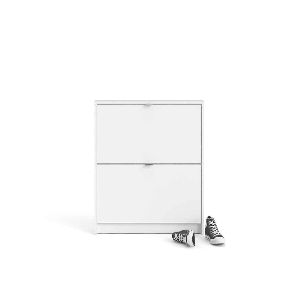 Back. Tvilum - Bright 2 Drawer Shoe Cabinet - White.