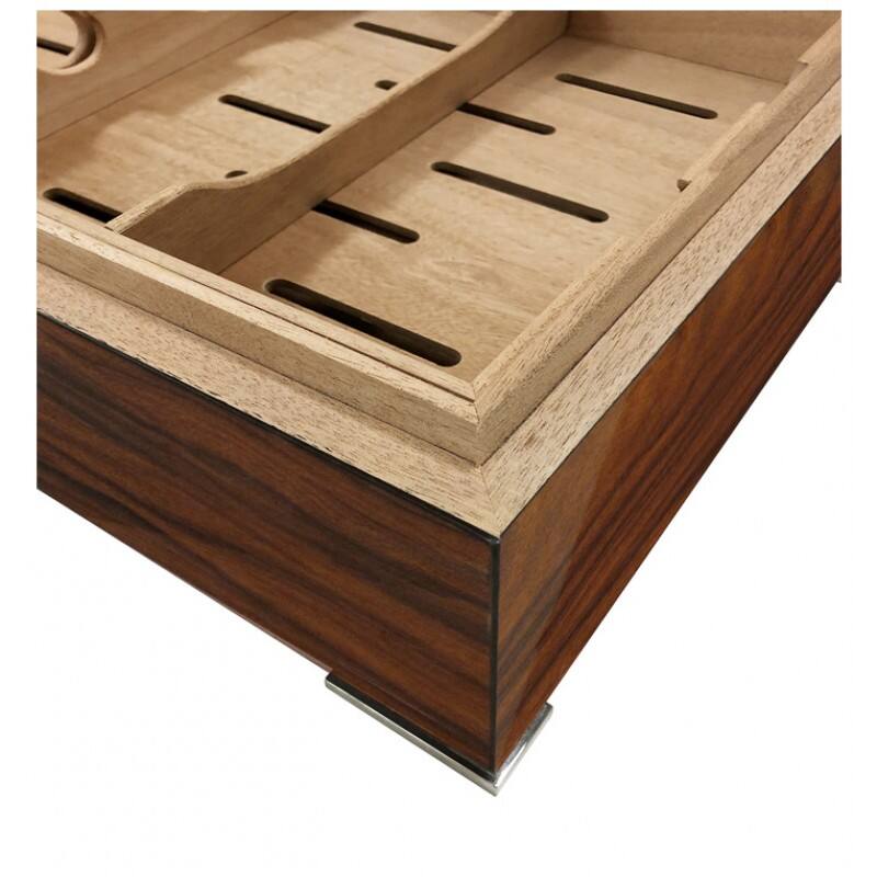Alt View 1. Prestige - Salvador Cigar Humidor - Brazilian Rosewood Wood Finish.