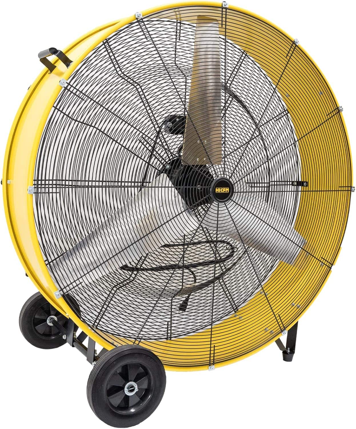 Akoasm - 42" Industrial Drum Fan, 26800 CFM High Velocity, 4/5 HP Heavy Duty Motor, 8" Wheels for Warehouse & Commercial Use