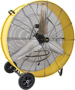 Akoasm - 42" Industrial Drum Fan, 26800 CFM High Velocity, 4/5 HP Heavy Duty Motor, 8" Wheels for Warehouse & Commercial Use