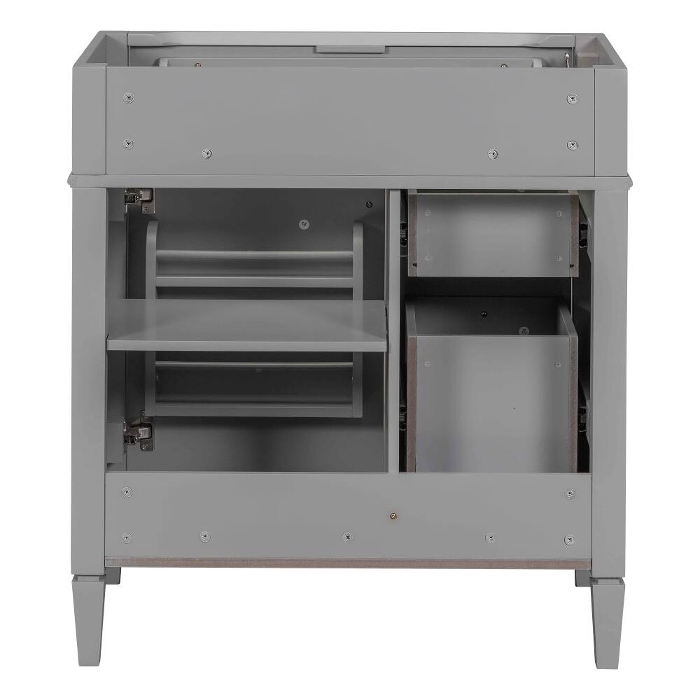 Loheer 30 inch bathroom vanity base Solid Wood Cabinet with Tip out ...