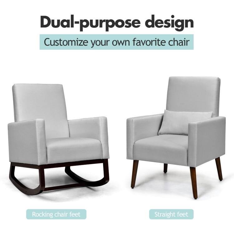 Dual-purpose design  
Customize your own favorite chair  

Rocking chair feet  
Straight feet