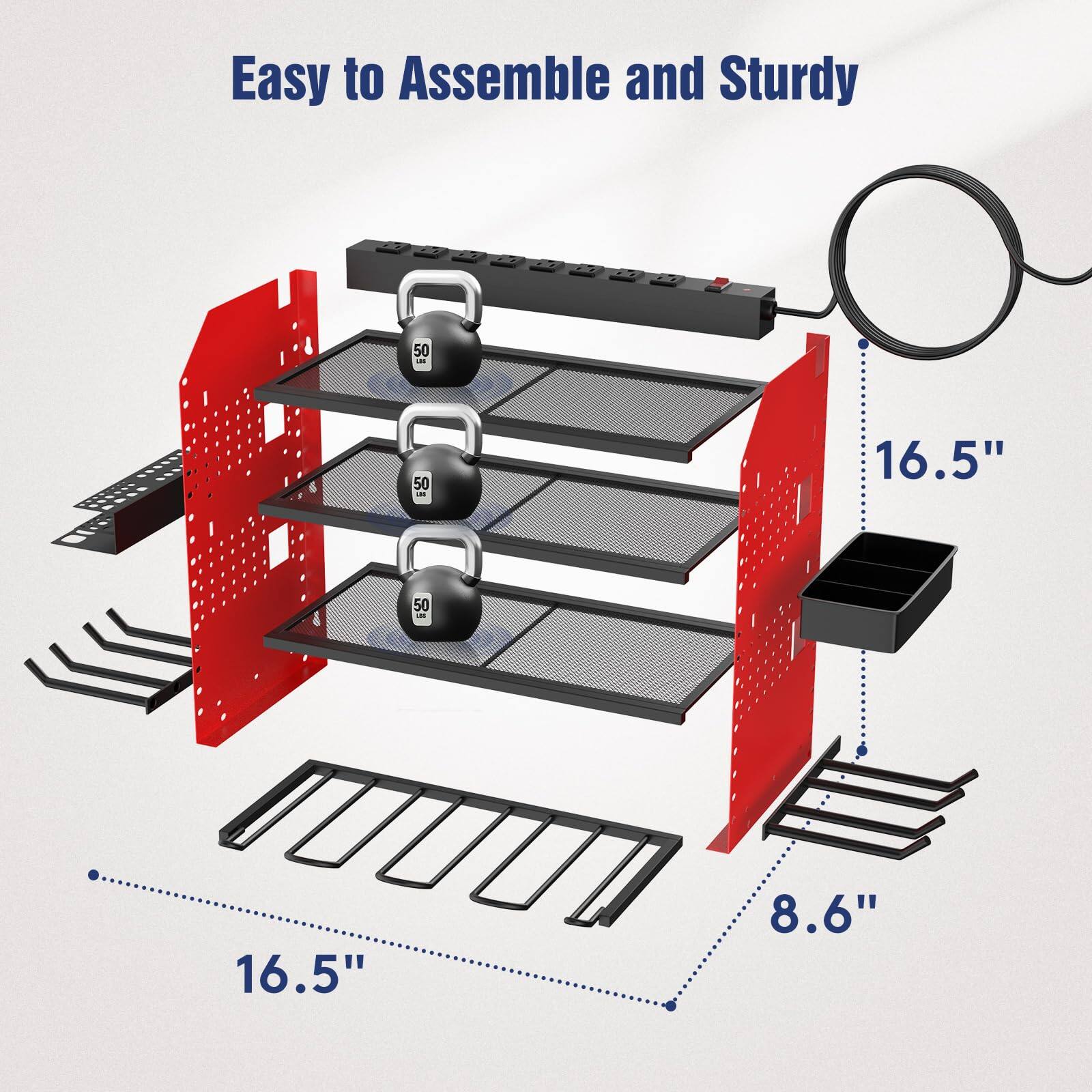 Easy to Assemble and Sturdy

50 LB

16.5"

16.5"

8.6"