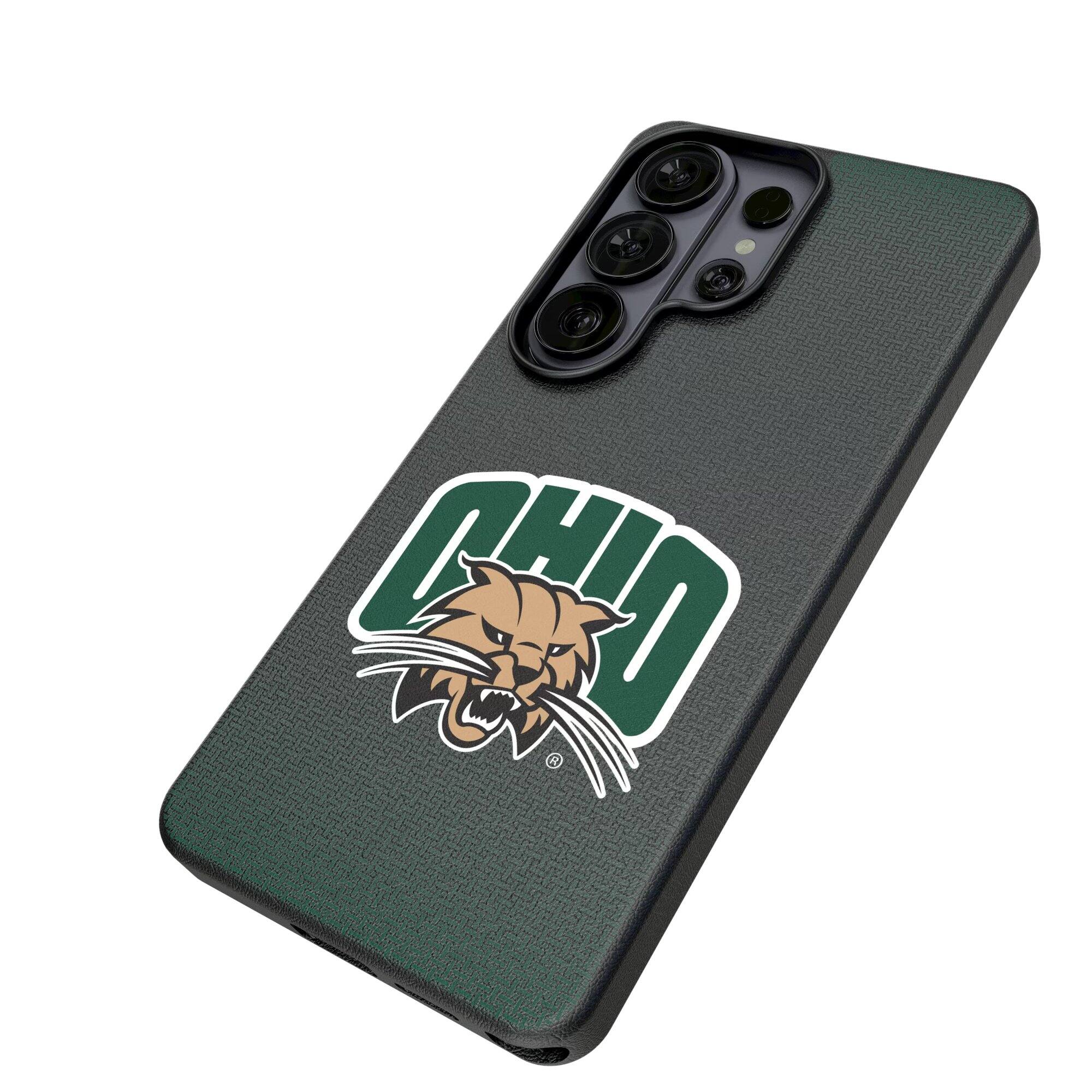 Alt View 1. Keyscaper - Ohio Bobcats Linen Galaxy Magnetic Bump Case - S24 Ultra - Black.