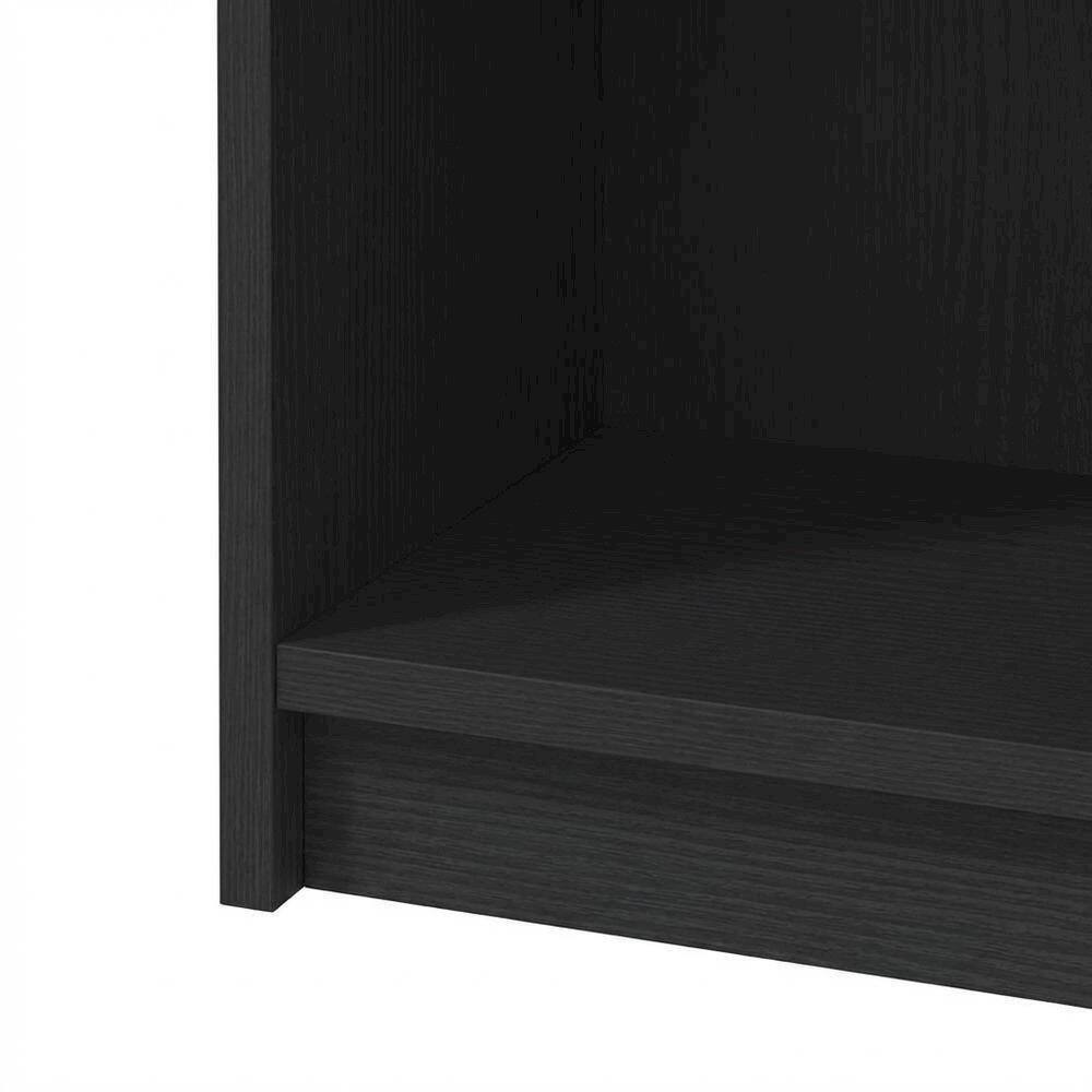 Alt View 2. FurniFact - Wooden Bookcase in Black Finish with Spacious Shelves for Storage - Blackwood.